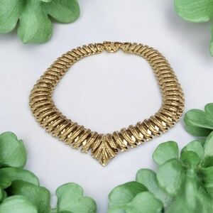 Vtg. Monet Gold Plated Choker Necklace